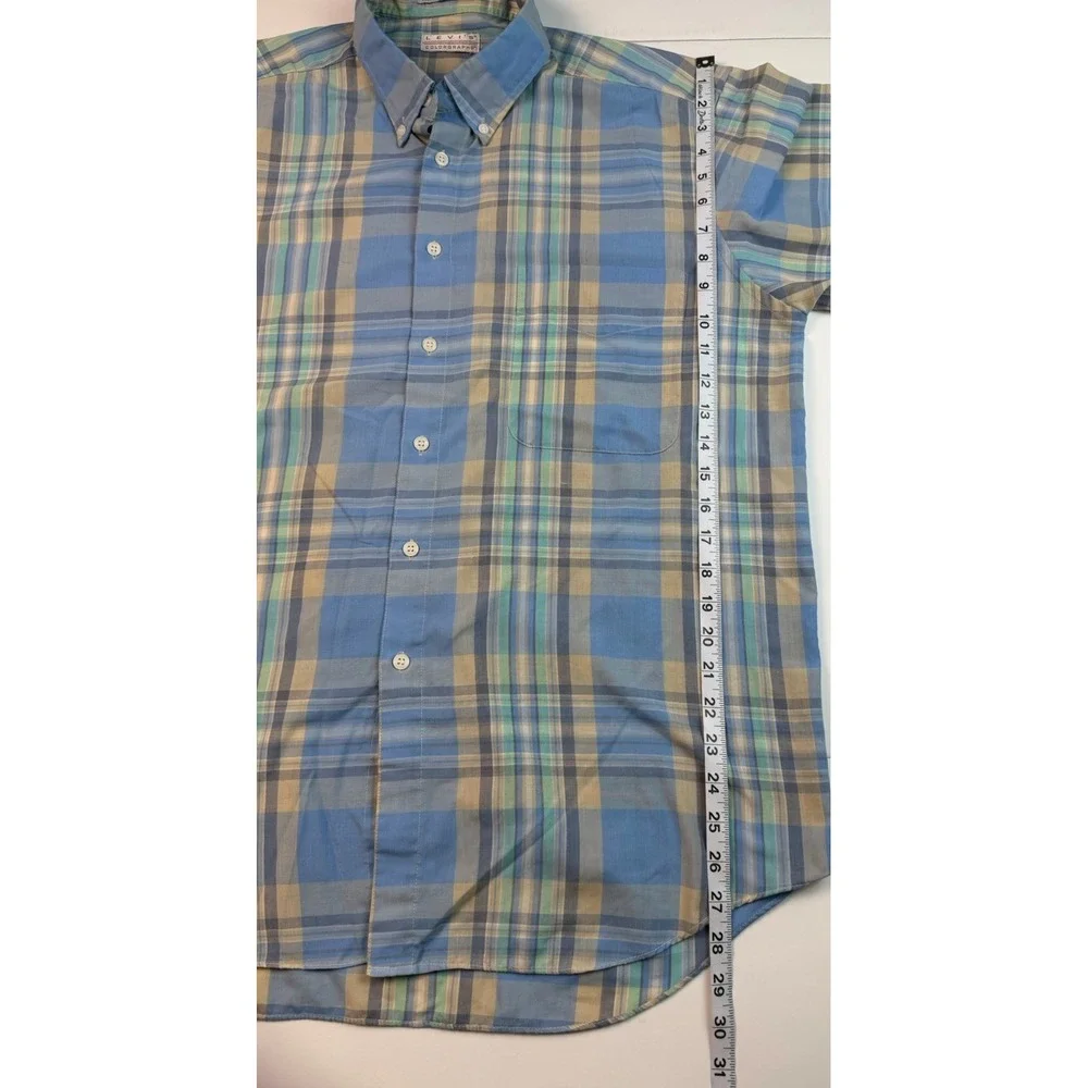 Vintage 1980s Levi's Colorgraphs XL Plaid Shirt Made in Korea Preppy Dadcore